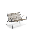 Unopiù Coco zweisitziges Sofa aus Stahl und seil Syrah/Beige