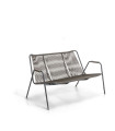 Banc Coco Unopiù en acier et corde en polypropylène - graphite/chocolat noir