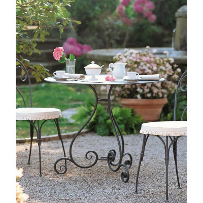 Round table Aurora by Unopiù in wrought iron 90 cm
