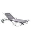 Garden sunlounger in wrought iron Aurora by Unopiù with upholstery