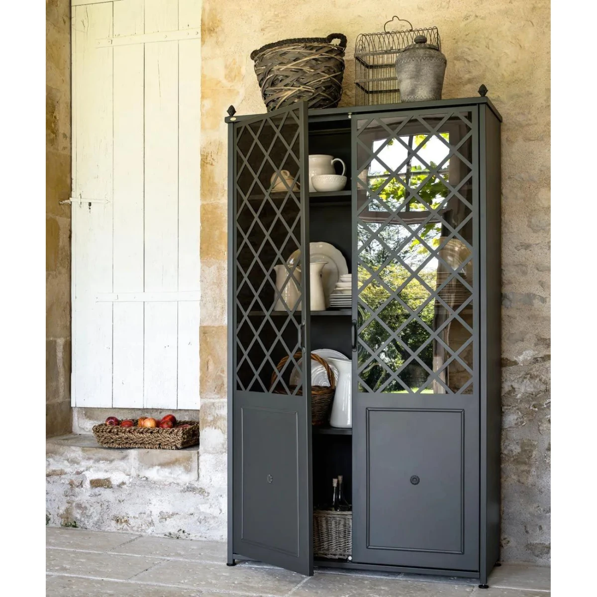Aurora Wrought Iron Cabinet by Unopiù - Elegant Storage Solution