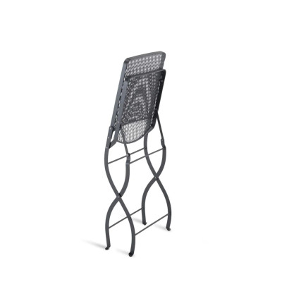 Chaise de jardin Aurora de Unopiù en fer forgé, pliable et sans coussin d'assise