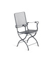 Armchair made of wrought iron Aurora by Unopiù, foldable and without seat cushion