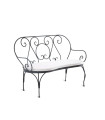 Banc de jardin Aurora de Unopiù en fer forgé sans coussin d'assise