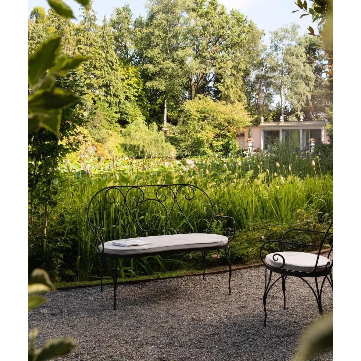 Unopiù Aurora Garden Bench - Wrought Iron Elegance