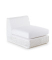 Module de dossier sans coussin d'assise Agorà de Unopiù en WaProLace en blanc