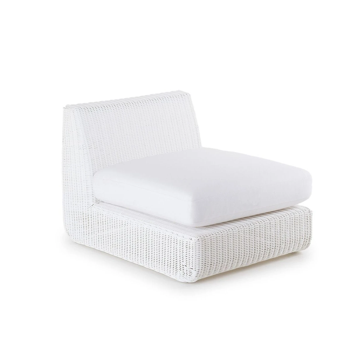 Module de dossier sans coussin d'assise Agorà de Unopiù en WaProLace en blanc