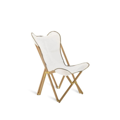 Petit fauteuil Emy pliant en teck toile exclus