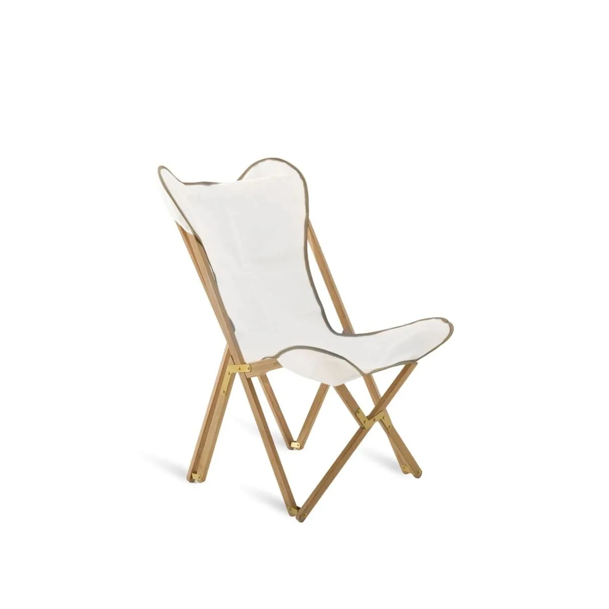 Petit fauteuil Emy pliant en teck toile exclus