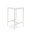 Table haute carrée Luce Unopiù aluminium blanc ivoire