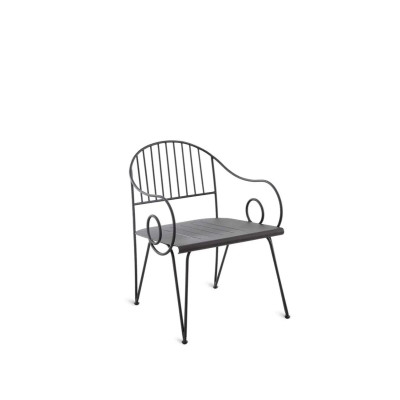 Ariete armchair in bronze iron with cushion