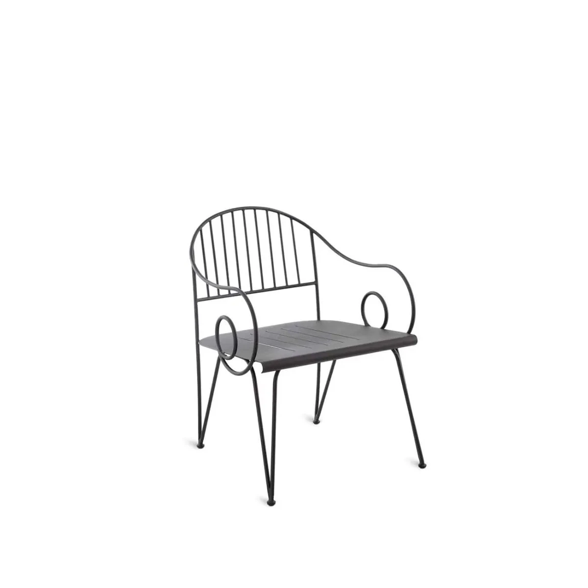 Fauteuil Ariete en fer bronze avec coussin