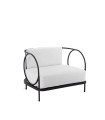 Ariete iron armchair in bronze with seat cushion