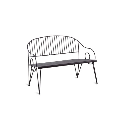 Banc Ariete en fer bronze avec coussin d'assise