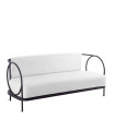 Ariete iron sofa in bronze with seat cushion