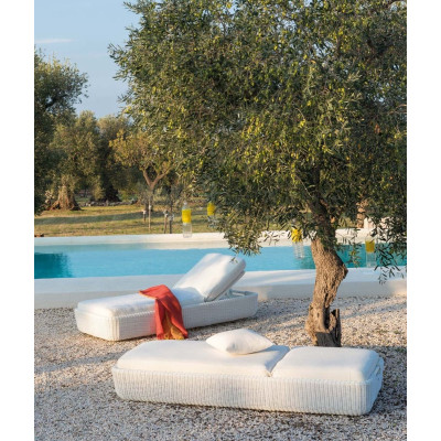 Unopiù Sun lounger without cushion Agorà white