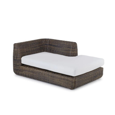 Lounge module left Agorà without seat cushion made of WaProLace from Unopiù in tropical brown