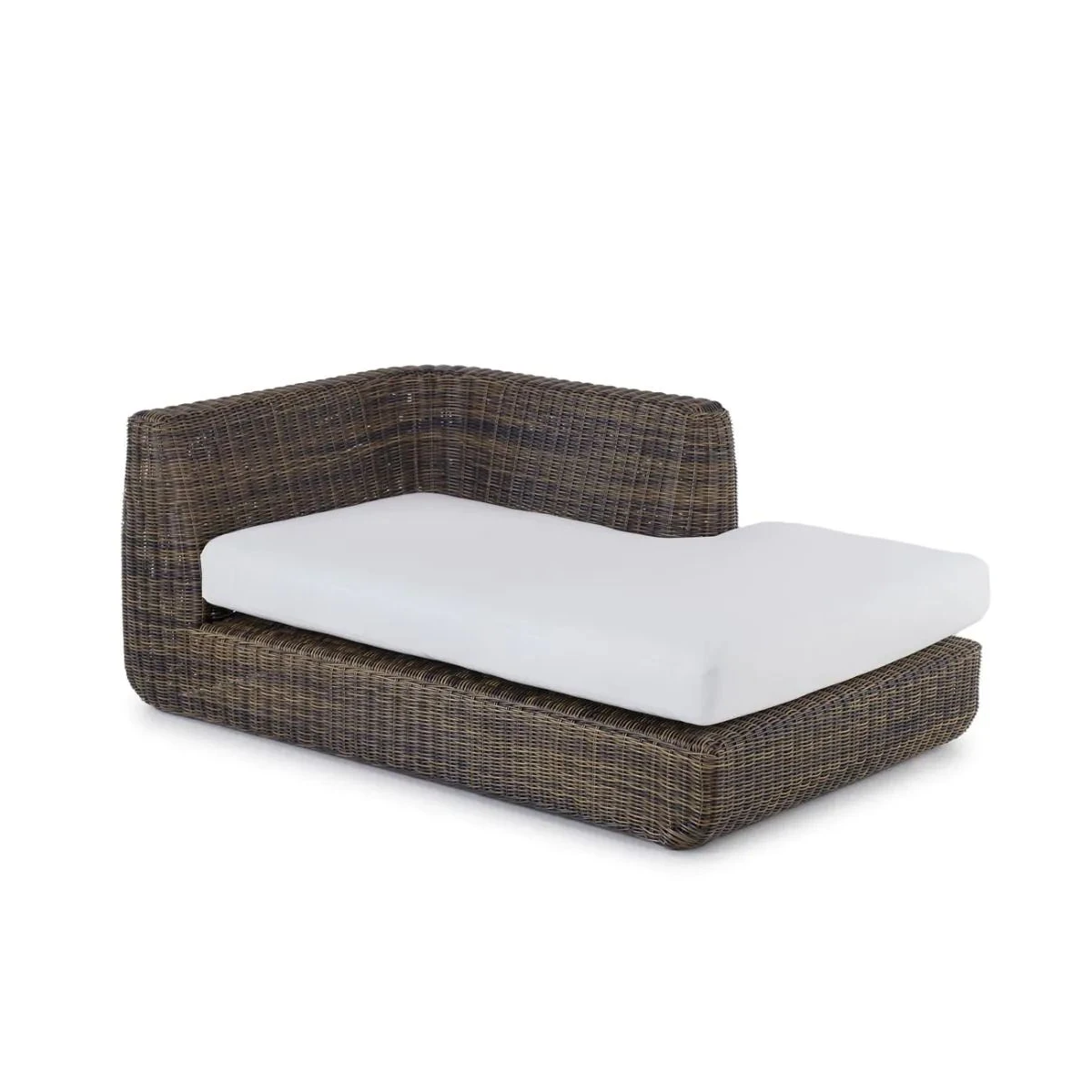 Loungemodul links Agorà ohne Sitzkissen aus WaProLace von Unopiù in Tropical brown