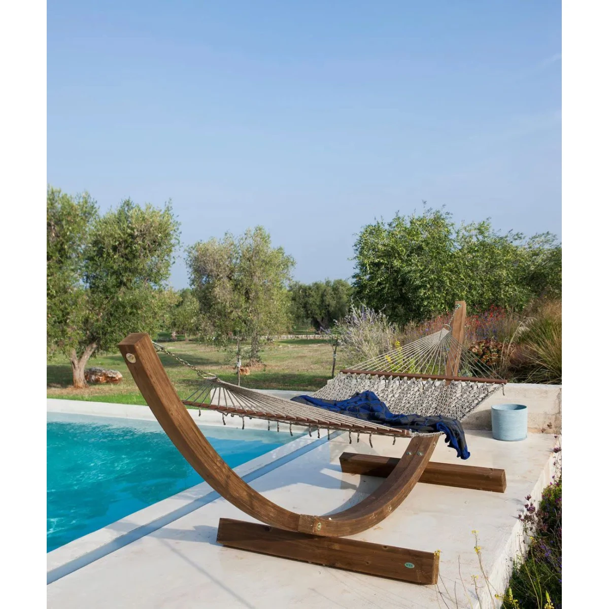 Amaca completa di rete in polipropilene grigio melange