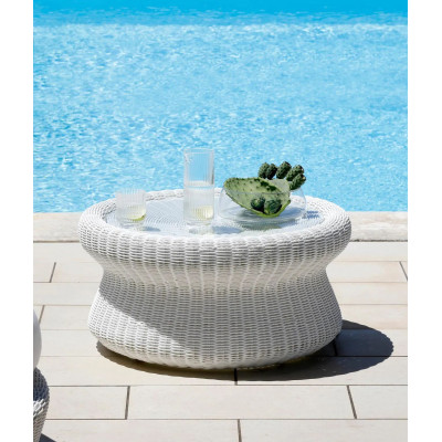 Base pouf/tavolo Agorà ø cm 51 in WaProLace bianco