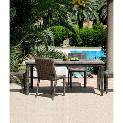 Agorà rectangular table in WaProLace tropical brown