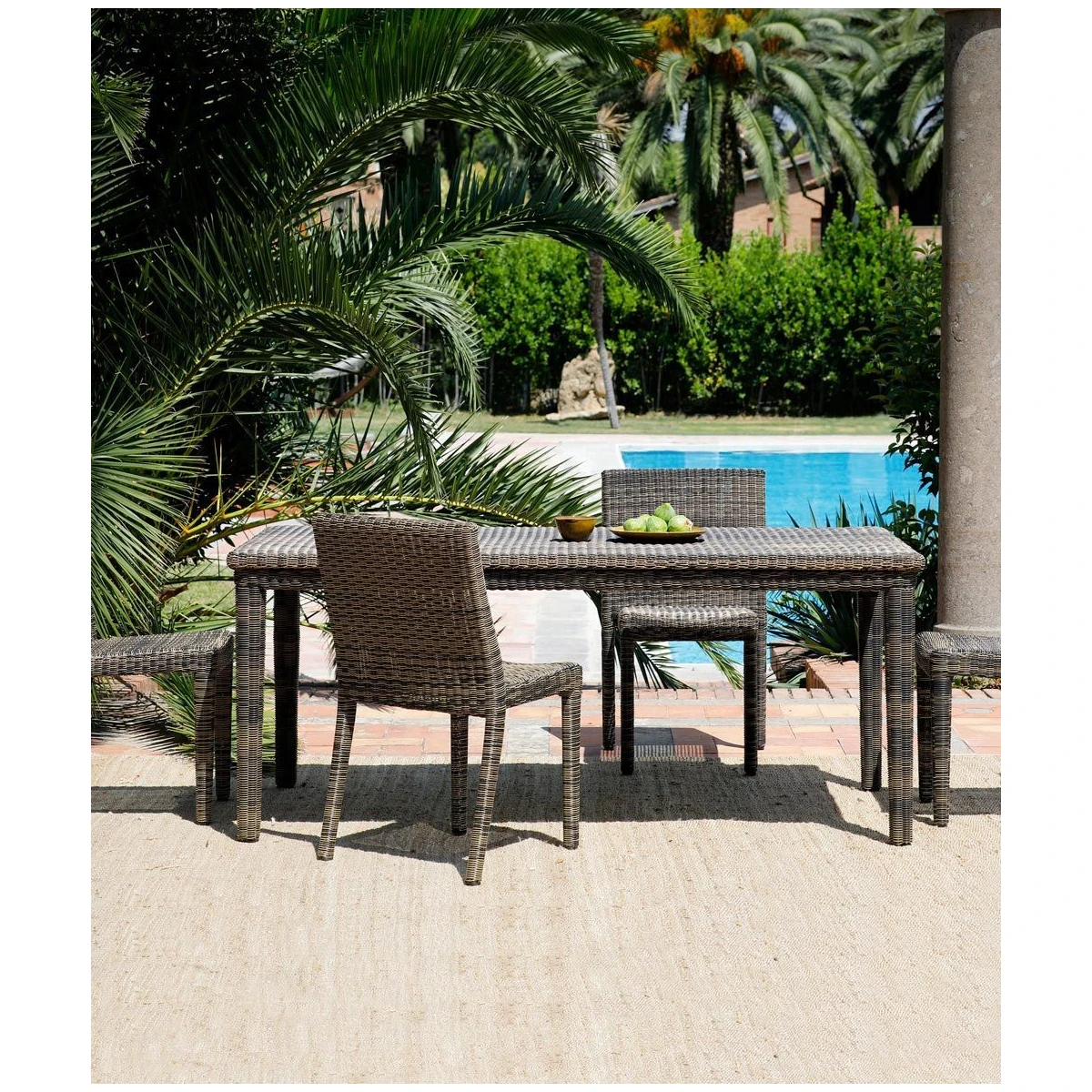 Tavolo da giardino rettangolare Agorà marrone tropicale - Resistente alle intemperie