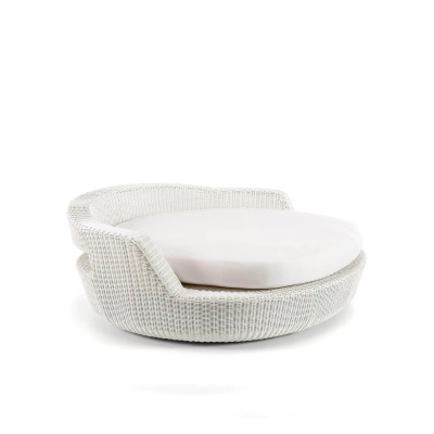 Agorà canapé rond structure avec coussins blanc - Unopiù - Élégance et confort