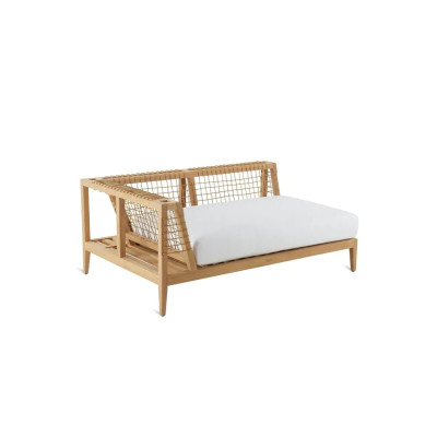 Right Corner Module Synthesis by Unopiù: Teak & Waprolace Elegance