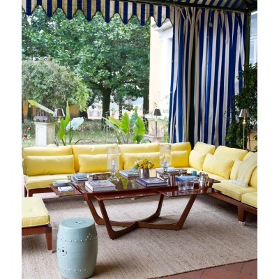 C'est la vie rectangular table in polished mahogany with extractable tabletops