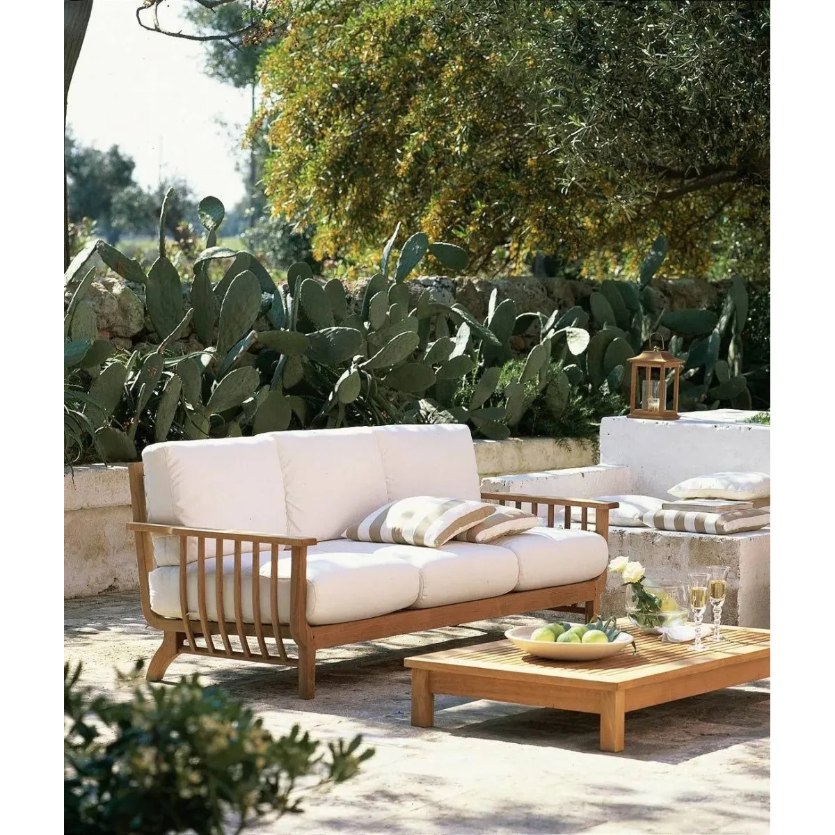 Unopiù Sofa Chelsea - 209cm Teakholz Luxus ohne Sitzpolster