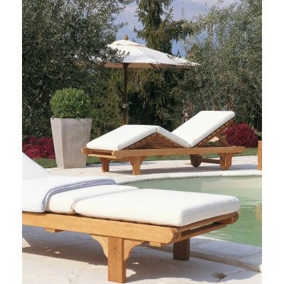 Chaise longue Chelsea en teck sans coussin