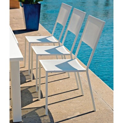 Chaise blanc Conrad Unopiù empilable en fer