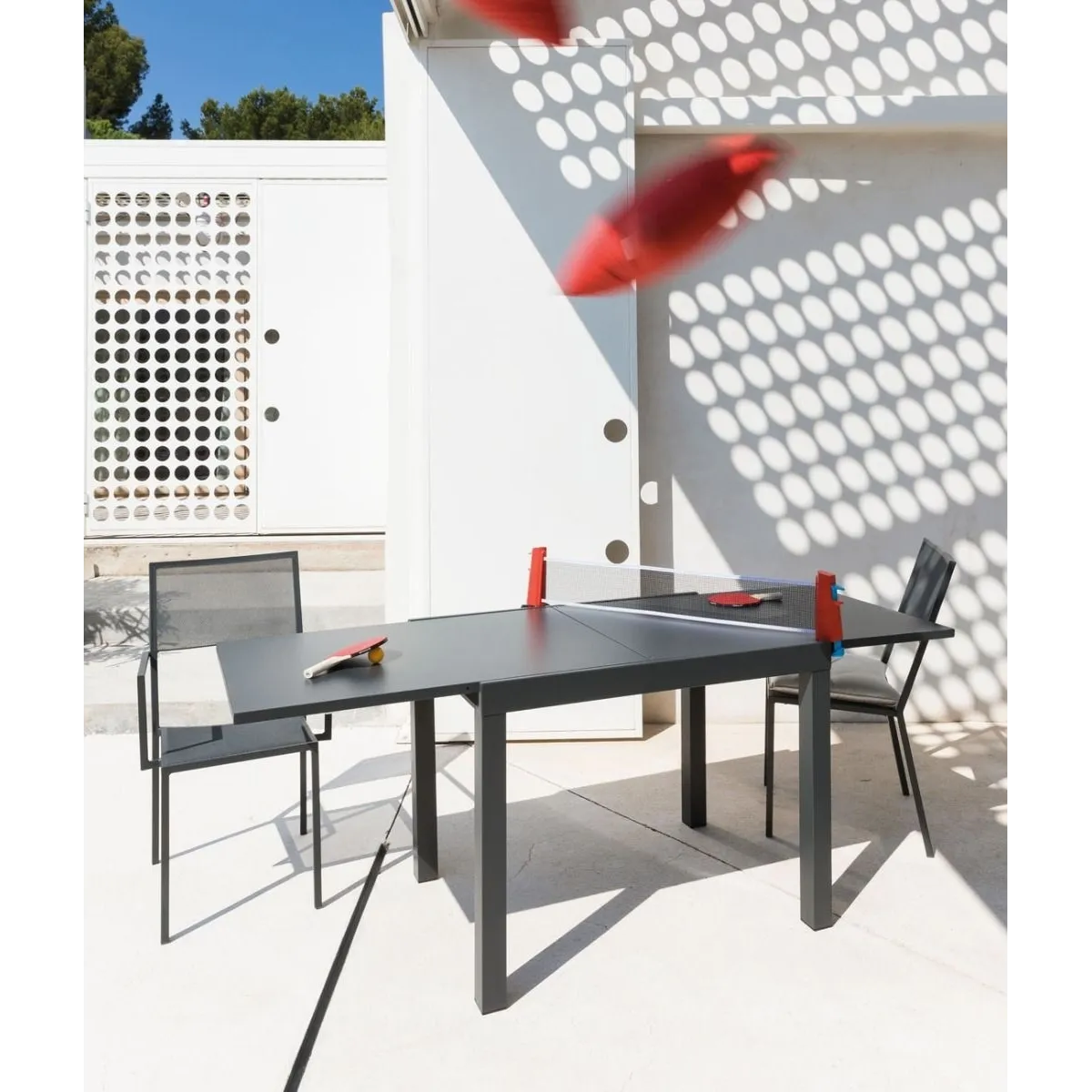 Table Conrad Unopiù rectangulaire extensible 100 x 70 cm couleur graphite