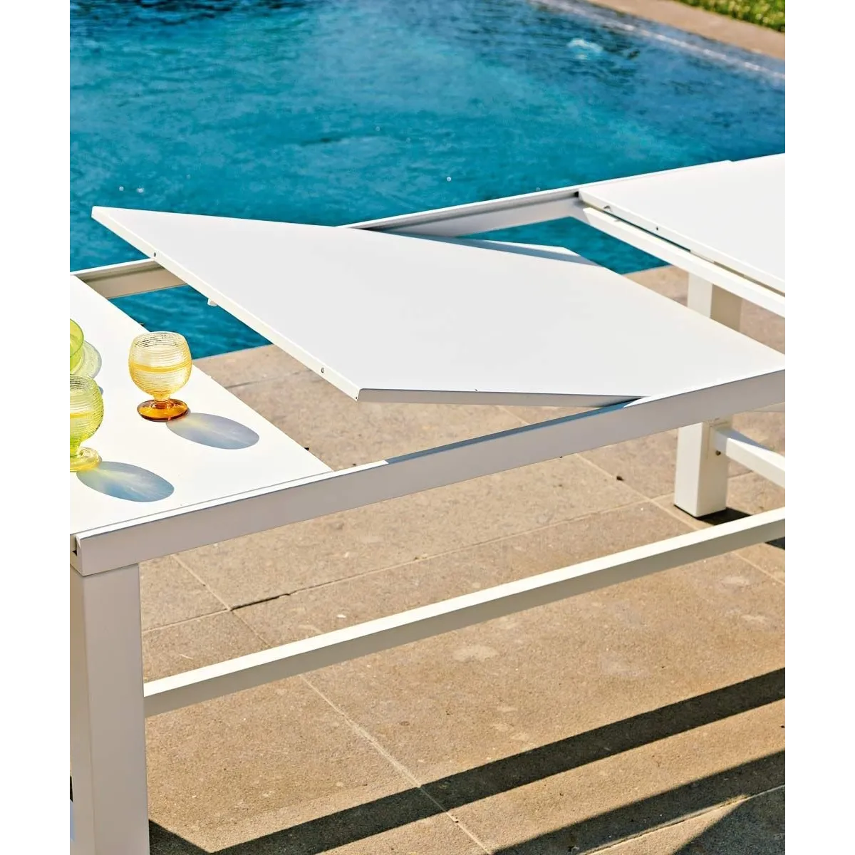 Unopiù Table Conrad rectangulaire extensible 180 x 93 cm colour white