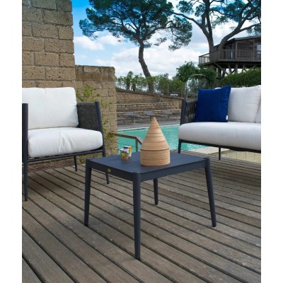Unopiù Luce square coffee table in aluminium graphite