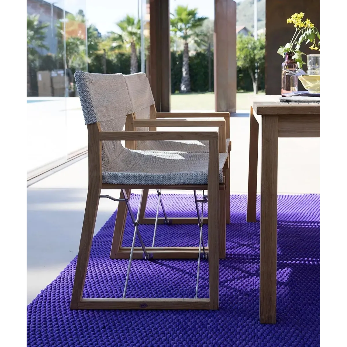 Fauteuil Cosette en teck-acier inox (structure)