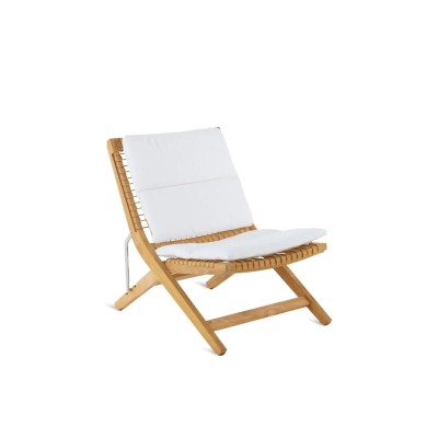 Folding Recliner Chair by Unopiù - Teak Wood & WaProLace Design