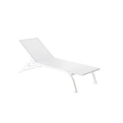 Panarea Aluminium Lounger by Unopiù with White Cover