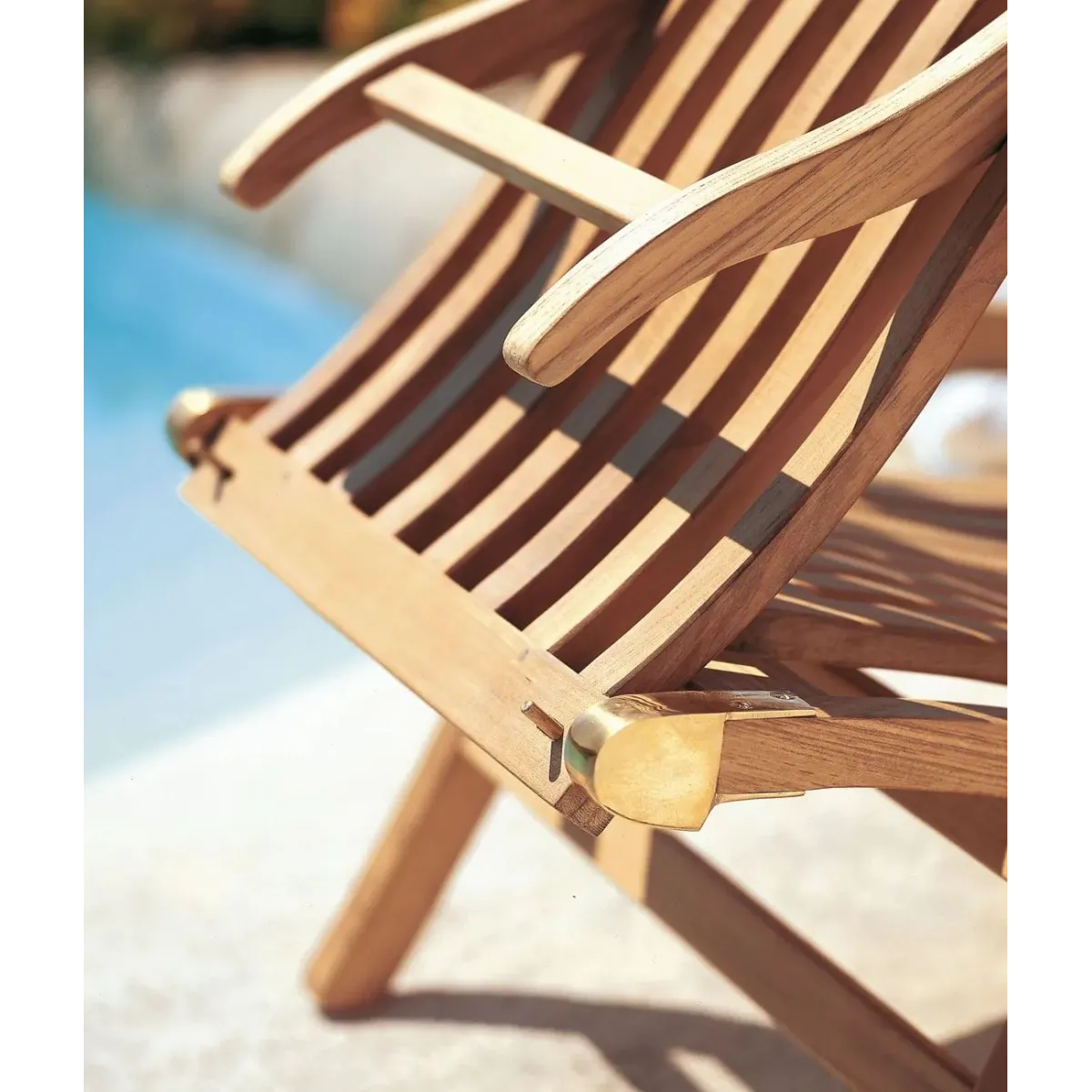 Klappbarer Liegestuhl Titanic von Unopiù – Teakholz für Garten und Terrasse