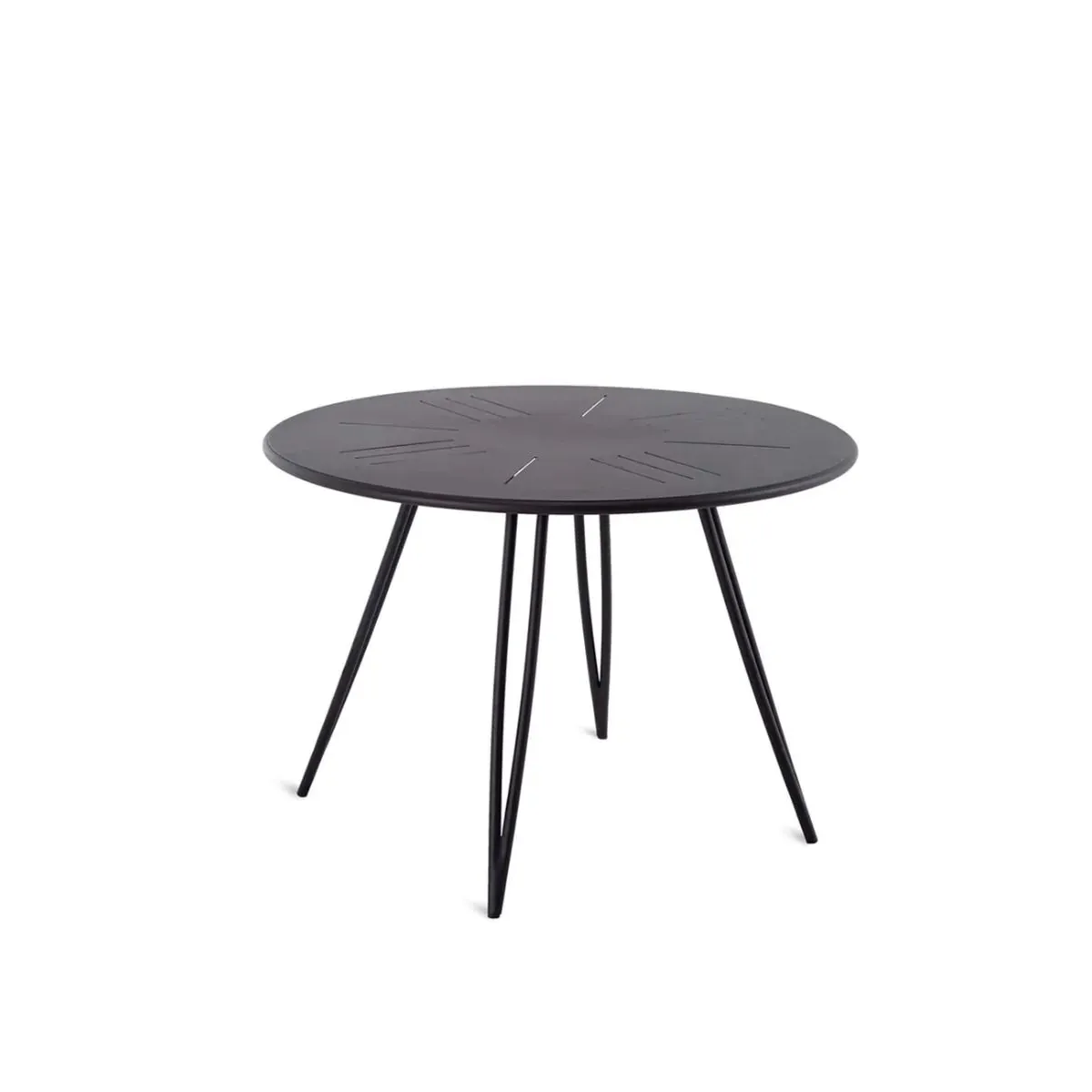 Set de jardin table et chaises Ariete de Unopiù en fer bronze