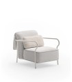 Fauteuil Salò Unopiù, tissu Nuvola, structure alu sable, coussins assise/dossier