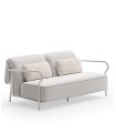 Salò Unopiù 2-Seater Sofa, Nuvola fabric, sand Alu tube frame, seat/back cushions.