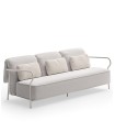Salò Unopiù 3-Seater Sofa, Nuvola fabric, sand Alu tube frame, seat/back cushions