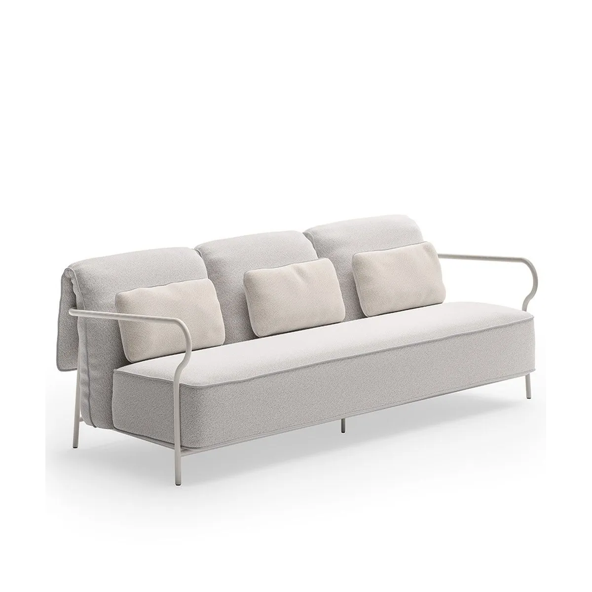 Salò Unopiù 3-Sitzer-Sofa in Sandfarben mit Nuvola-Stoffpolster