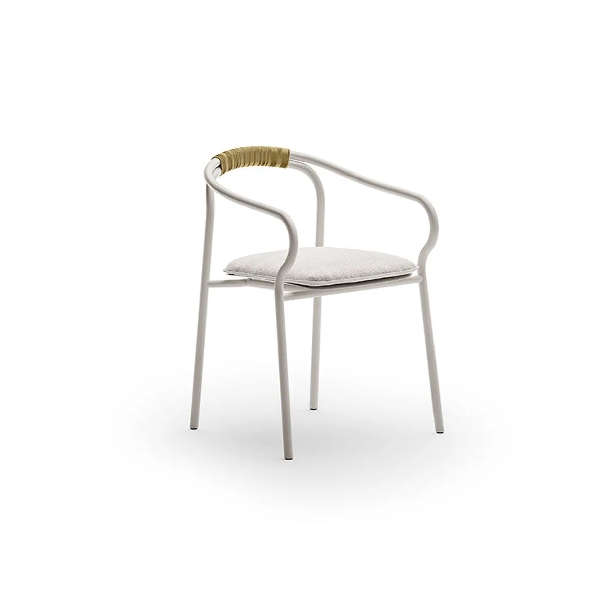 Unopiù Salò Chair with Cushion - Stylish Sand Aluminum Frame