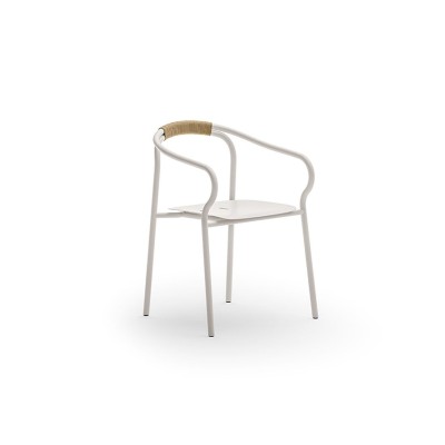 Stylish Salò Chair with Cushion by Unopiù - Sand Aluminum Frame
