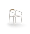 Chair Salò with Cushion by Unopiù, Sand-Colored Aluminum Frame
