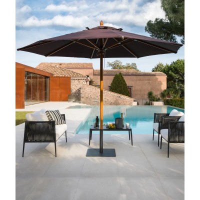 Parasol rond Ø 350 cm Lipari de Unopiù en acier rouillé