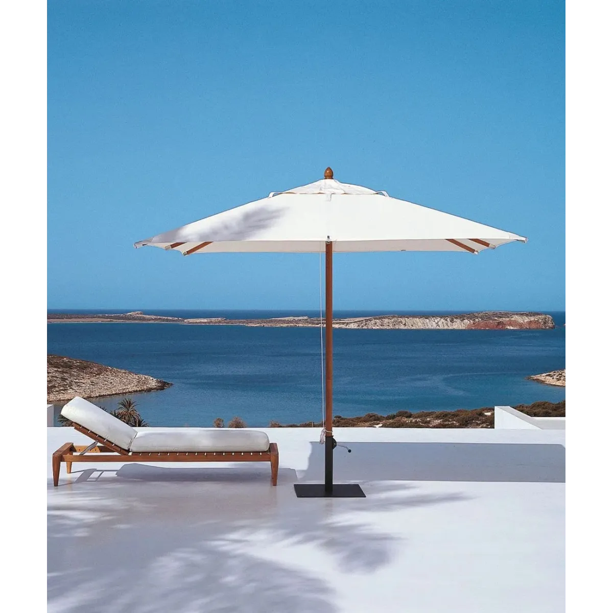 Square Sun Umbrella 300x300 cm Lipari by Unopiù - Rust Finish