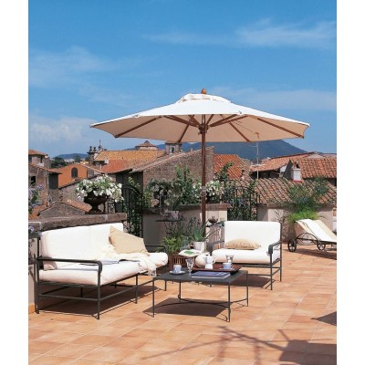 Parasol rond Ø 350 cm Lipari de Unopiù Blanc Naturel